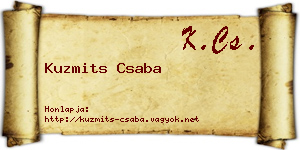 Kuzmits Csaba névjegykártya